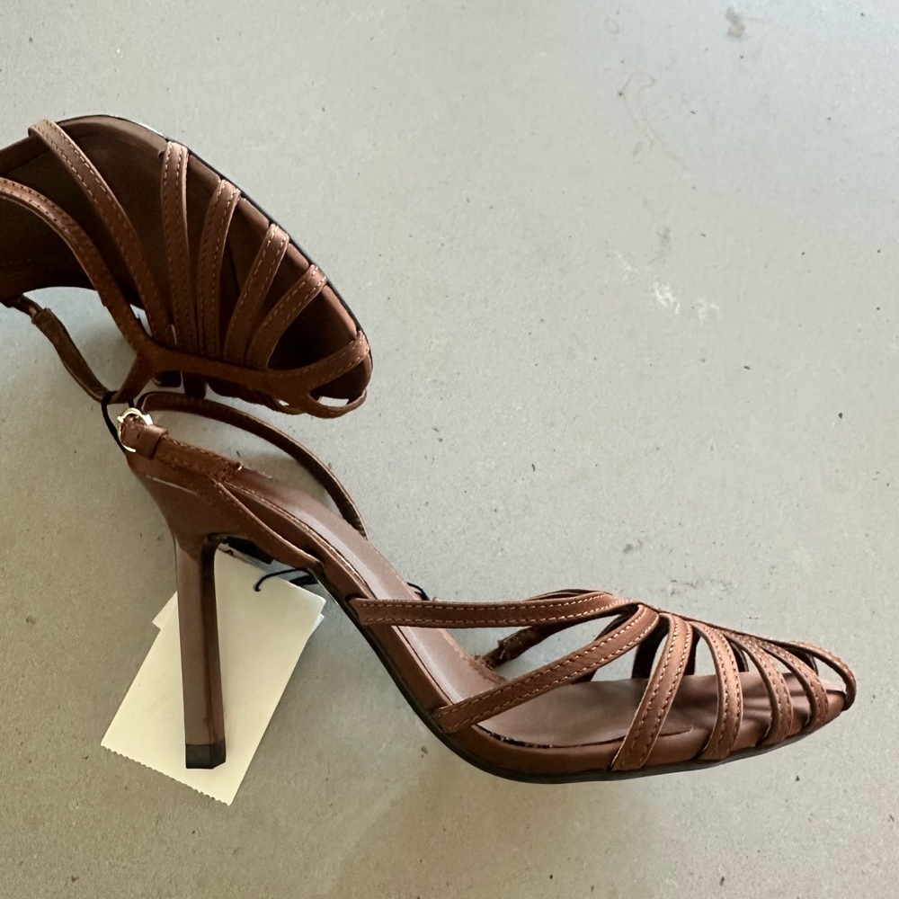 Zara Brown Strappy Heels